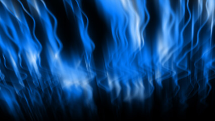 Poster - Digital aurora-like light swirls in cyan, blue, and magenta hues blending over a dark background in a dreamy vertical motion