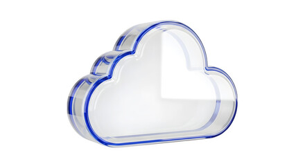 Cloud Download Icon 3d rendered, isolated on white background