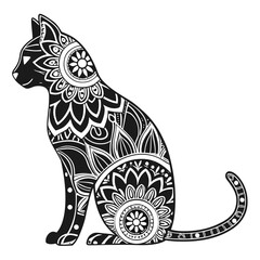 Poster - Elegant black cat silhouette illustration gracefully sitting in profile a versatile design element for logos icons and decorative projects conveying simplicity and sophistication for creative