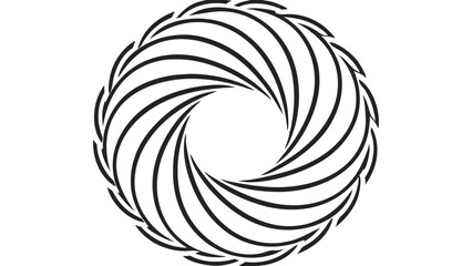 Aufkleber - Abstract black and white swirling circular pattern with dynamic lines