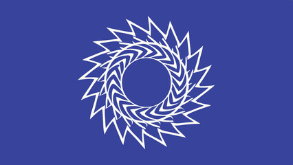 Poster - Abstract white geometric sunburst pattern on a royal blue background