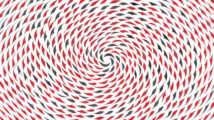 Aufkleber - Abstract red and black swirl pattern with repeating leaf shapes