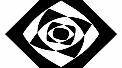 Aufkleber - Hypnotic black and white geometric optical illusion swirl pattern
