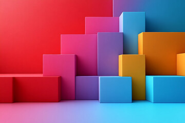 Poster - Textured 3D colorful background. AI generated image
