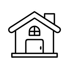 Poster - House icon vector illustration, simple home graphic design, real estate and property line drawing symbol