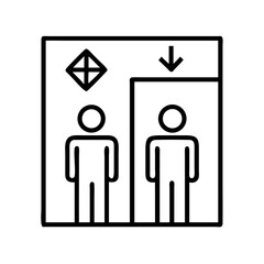 Poster - Elevator lift symbol icon vector, people in elevator, accessibility, transportation, public access