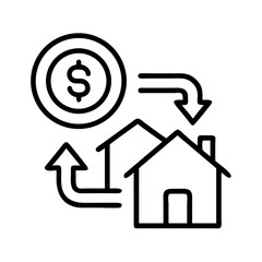 Poster - Real estate investment property cash flow analysis icon for financial planning and growth strategy