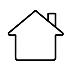Poster - Find your dream home: simple outline house icon for real estate and property listings, home symbol vector
