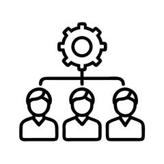 Poster - Team management structure icon vector illustration for business process and workflow diagram 90 on transparent background