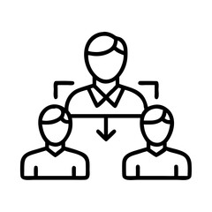 Poster - Hierarchy management structure leadership team organization chart business and team management style on transparent background