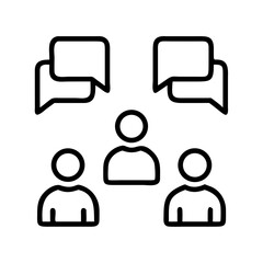 Poster - People talking group discussion speech bubbles communication forum meeting conversation concept vector on transparent background
