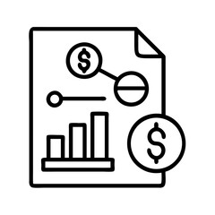 Poster - Financial report analysis document icon showing business growth and profit with dollar sign symbol on transparent background