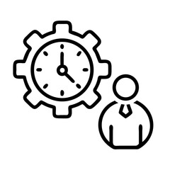 Poster - Time management productivity efficiency workflow automation optimization process improvement system on transparent background
