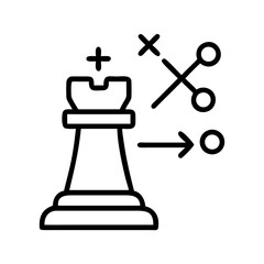 Poster - Chess rook strategy tactics planning game board competition intelligence mind sport move icon on transparent background