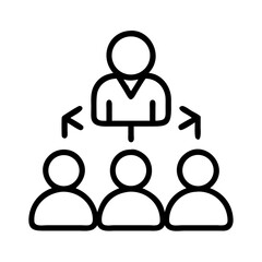 Poster - Team management structure diagram leadership hierarchy organization chart and delegation icon vector 90 on transparent background