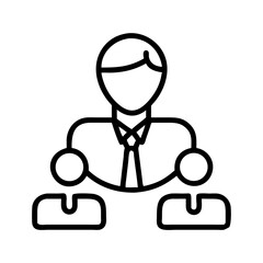 Poster - Business leader managing team vector icon for company structure and organization chart design on transparent background