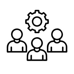 Poster - Teamwork collaboration management icon vector illustration for business process and strategy design on transparent background