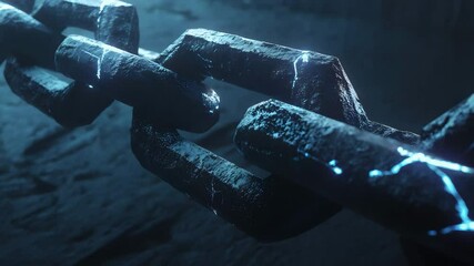 Poster - A chain with glowing lights illuminating the darkness creating a magical and enchanting atmosphere