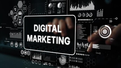Poster - Engaging Visual Elements for Digital Marketing Strategies with Data and Analytics Background Enhancements. Asymptotic smart data analytic.