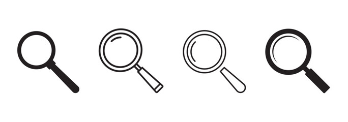 Poster - Magnifying glass loupe icon set . Search icon symbol. Magnifier or loupe sign. vector magnifier or loupe icon