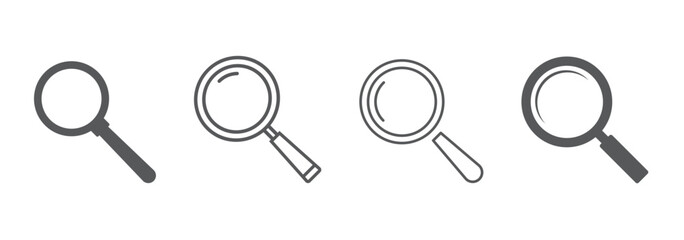 Poster - Magnifying glass loupe icon set . Search icon symbol. Magnifier or loupe sign. vector magnifier or loupe icon