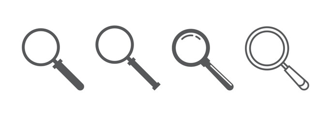 Poster - Magnifying glass loupe icon set . Search icon symbol. Magnifier or loupe sign. vector magnifier or loupe icon