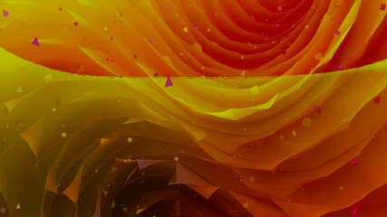 Abstract digital art, vibrant, swirling, gradient of orange and yellow