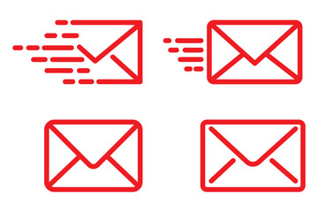 Poster - Email send message icon vector set isolated on transparent background. Speed delivery symbol.
