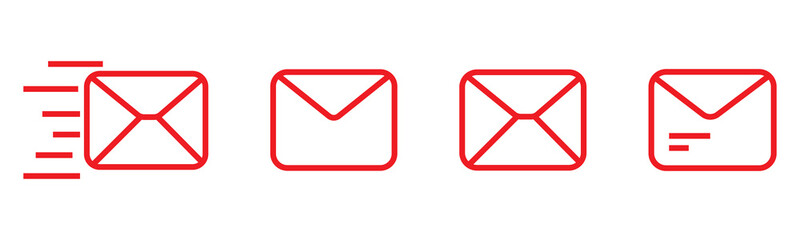 Poster - Email icon solid illustration, pictogram isolated on white design element.