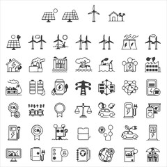 Poster - Greener Future Pictograms Depicting Renewable Energy Sources and Environmental Conservation for Sustainable Living and Ecological Harmony