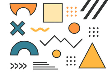Poster - A dynamic vector background featuring bold geometric shapes and abstract patterns, characterized by a minimalist design that blends modern and retro aesthetics, making it suitable for posters