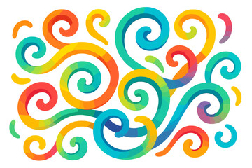 Fototapete - Vibrant Carnival 3D Pattern featuring Swirl Elements, Gradients, and Color Lines for an Abstract Celebration Background