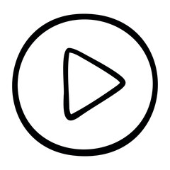 Poster - Hand-drawn play button icon sketch. Vector hand-drawn doodle illustration