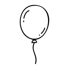 Poster - Simple line drawing of a helium balloon. Vector hand-drawn doodle illustration