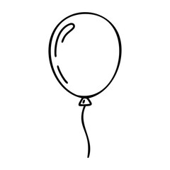 Poster - Simple outline of a floating balloon. Vector hand-drawn doodle illustration
