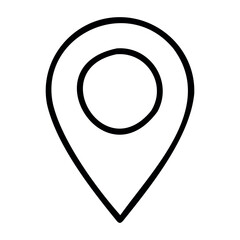Poster - Minimalist location pin icon for maps and navigation apps. Vector hand-drawn doodle illustration