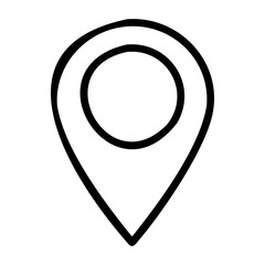 Poster - Simple map location pin icon design in monochrome. Vector hand-drawn doodle illustration