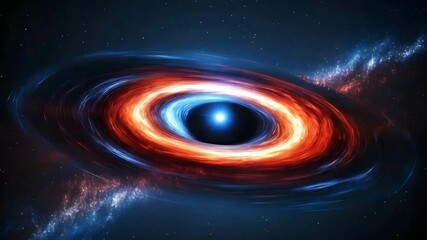 Poster - Mysterious black hole in deep space surrounded by twinkling stars and cosmic gas clouds in universe