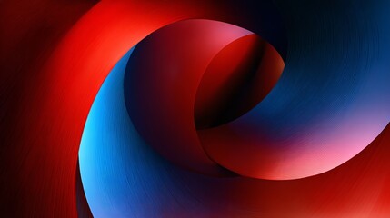 Poster - Dynamic abstract wallpaper of intertwining red and blue forms evoking a sense of flow and depth with gradients