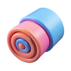 Fototapete - Abstract swirl of pink orange and blue layers isolated on transparent background