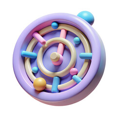 Fototapete - Whimsical 3d rendered abstract geometric sculpture with pastel colors isolated on transparent background