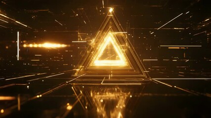 Poster - Dark room with triangle shaped light creating eerie atmosphere illuminating empty space within