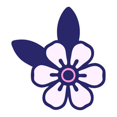 Wall Mural - tattoo in traditional style of a flower in bright neon color