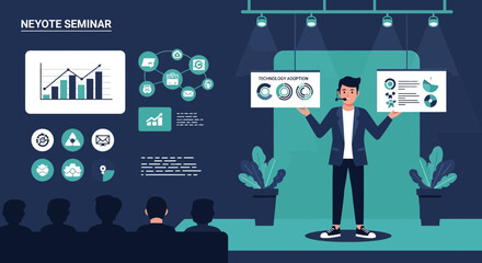 Poster - Engaging Data Presentation Displaying Technology Adoption Trends Before Audience