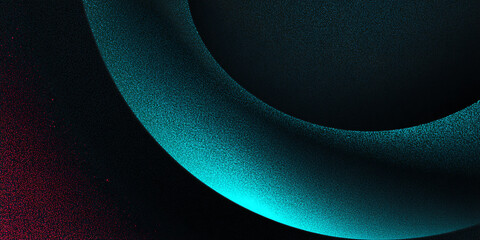 Fototapete - Abstract background with wavy shapes with blue gradient. black. saturated colors. particles. dots. banner. modern. red. textured illustration. dark style.