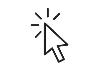 Leinwandbilder - Cursor click icon. Mouse pointer arrow symbol for website, app, or UI UX design. Select, press, or tap gesture concept. Computer navigation graphic element for animation video.