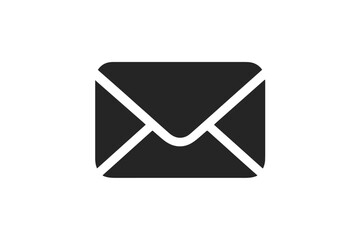 Fototapete - Email Envelope Icon. Mail Symbol. Simple Black Silhouette. Communication Message Sign. Vector Illustration for App, UI, Website, Web Design Element. Isolated on White Background