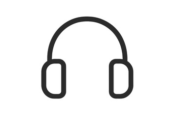 Poster - Minimalist Headphones Icon. Simple Line Headset Symbol for Music, Audio, Podcast, App, UI, Web Design. Modern Vector Illustration Isolated on White Background