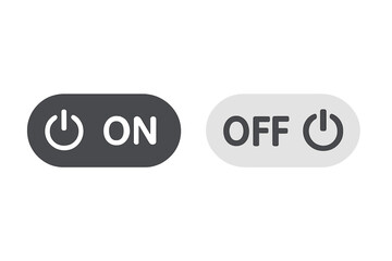 Leinwandbilder - Power On Off Toggle Switch Buttons. Set of Power Switch Icons for User Interface, App, Website. Vector Illustration. Dark and Light Mode. Modern UI Elements. Isolated Transparent Background