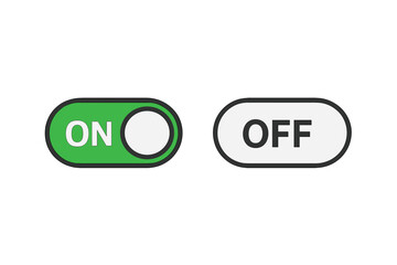Leinwandbilder - Toggle Switch Button Set. On Off Power Switch Icon Collection. User Interface UI UX Elements. Mobile App Web Design. Green and Gray Slider. Vector Illustration